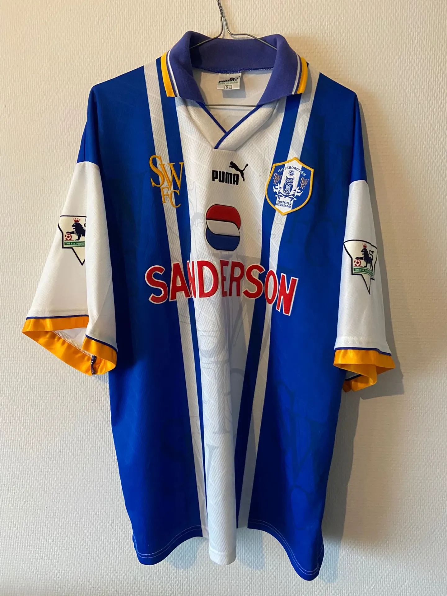 Waddle 8 Sheffield Wednesday home 1995 - 1996 XL 